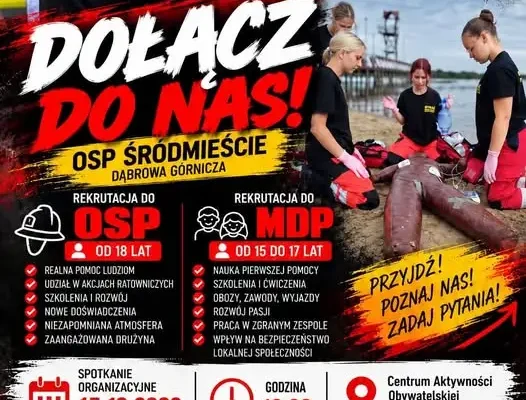 Grupa Ratownictwa Medycznego OSP Dąbrowa Górnicza zaprasza na spotkanie organizacyjne