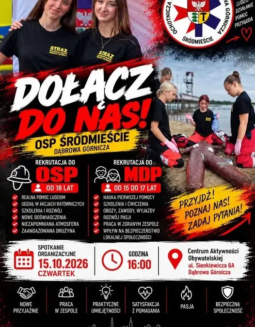 Grupa Ratownictwa Medycznego OSP Dąbrowa Górnicza zaprasza na spotkanie organizacyjne